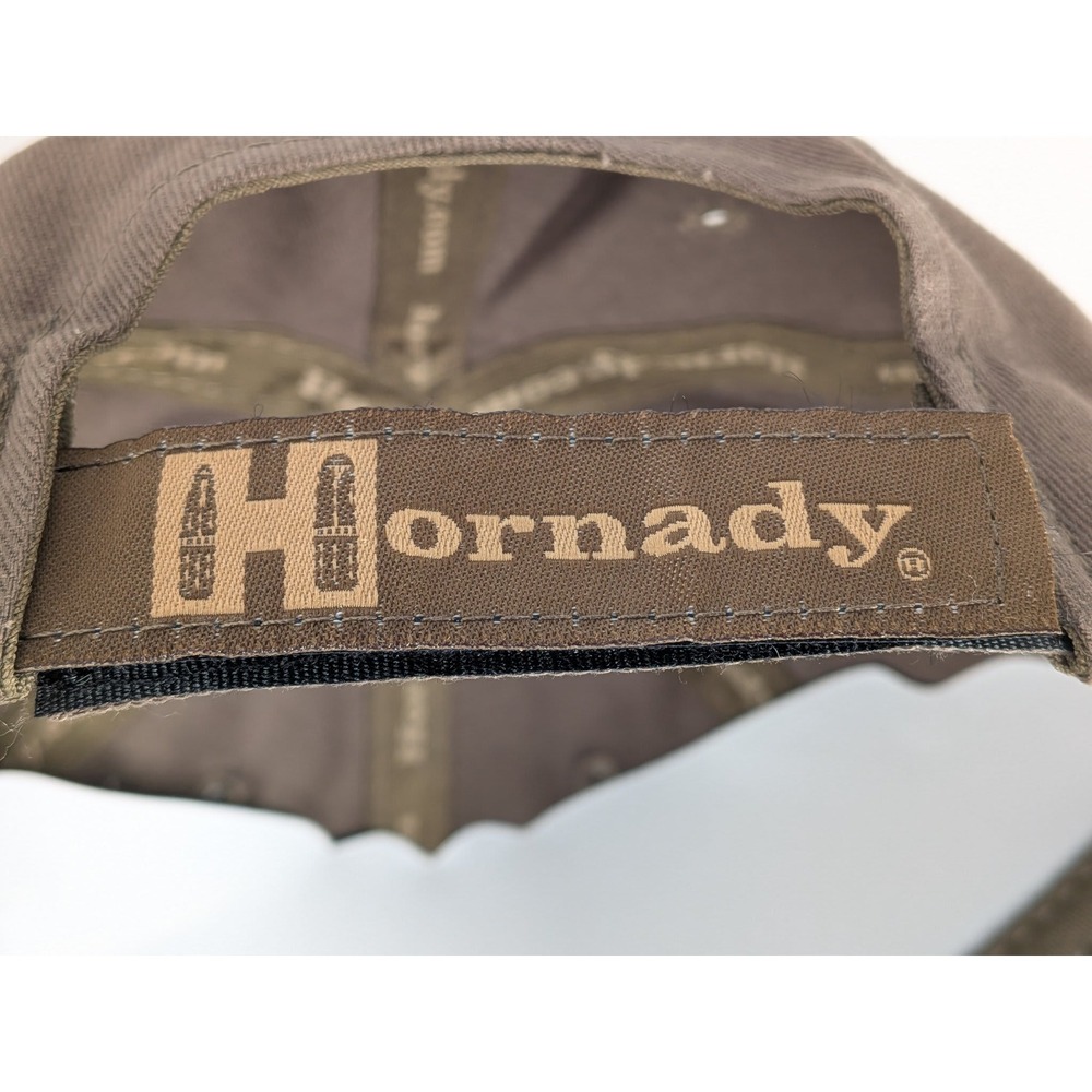 Hornady Baseball Cap Hat Brown Tan 100% Cotton Adjustable Strap Back Excellent - Picture 9 of 9